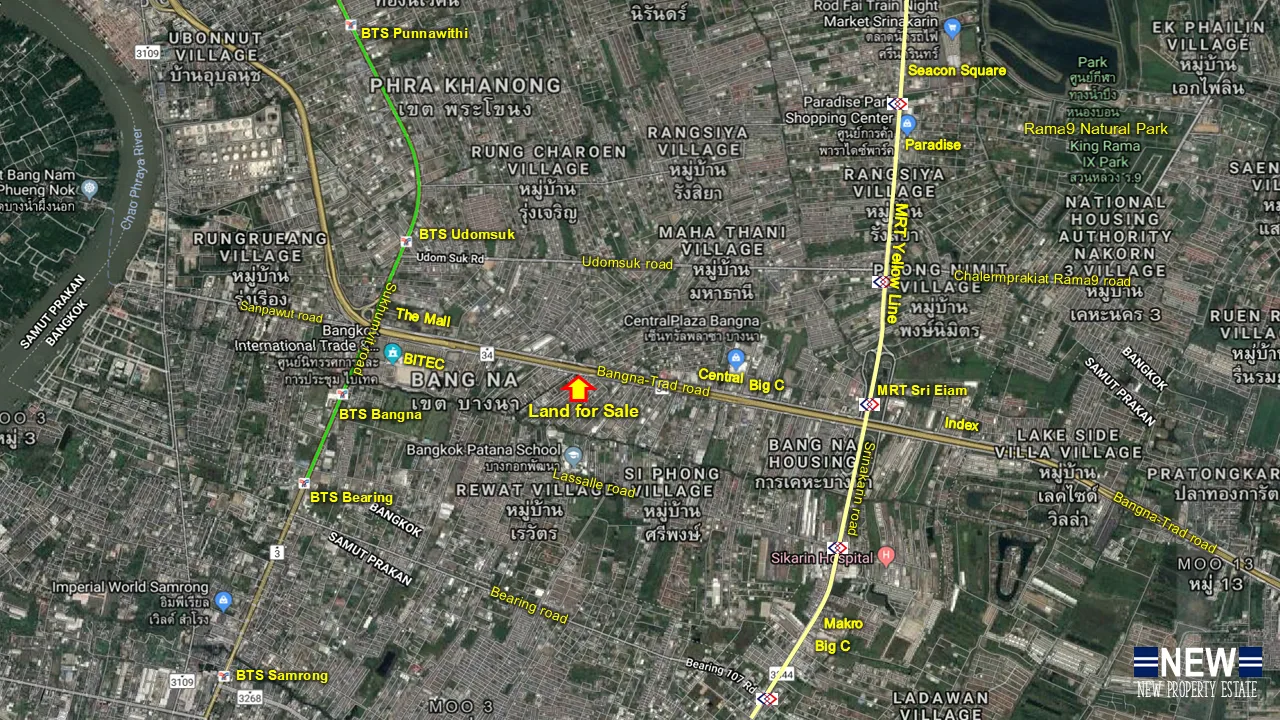 ที่ดินติดถนนบางนา-ตราด กม.1.7